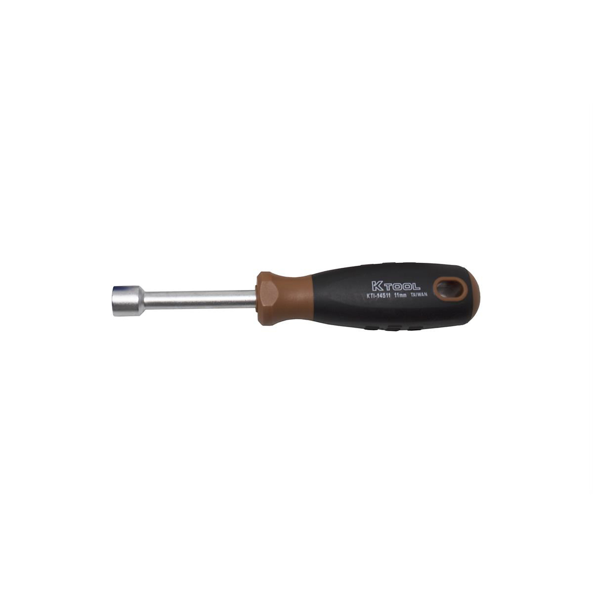 K Tool International Metric Nut Driver — 11mm x 75mm, Soft-Grip Handle, Model# KTI14511
